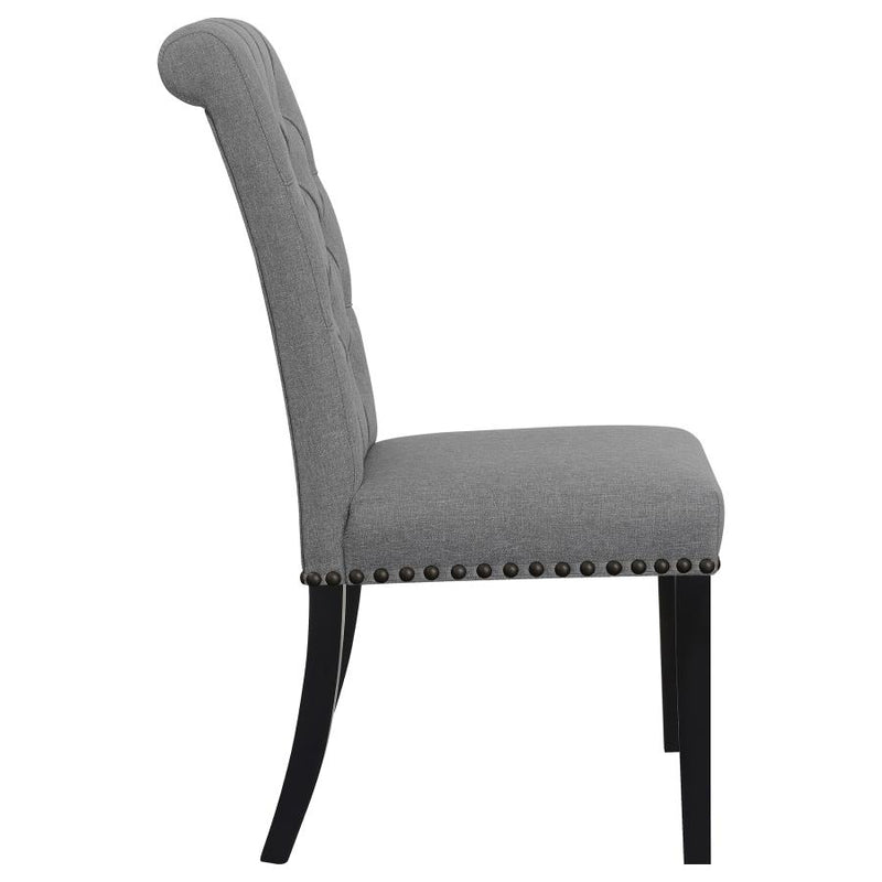 Alana Fabric Upholstered Dining Side Chair Grey (Set of 2)-zoom-