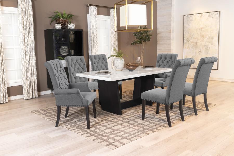 Alana Fabric Upholstered Dining Side Chair Grey (Set of 2)-15