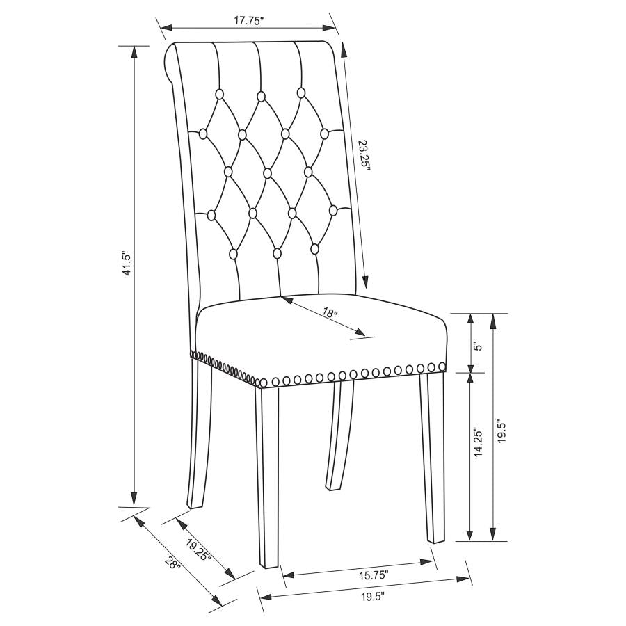 Alana Velvet Upholstered Dining Side Chair Sand (Set of 2)-13