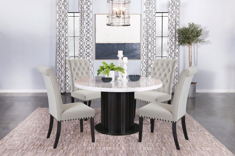 Alana Velvet Upholstered Dining Side Chair Sand (Set of 2)-zoom-