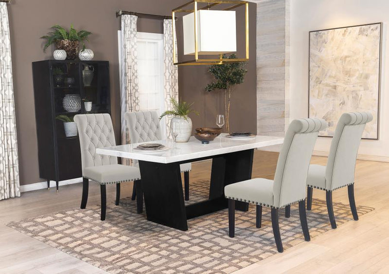 Alana Velvet Upholstered Dining Side Chair Sand (Set of 2)-zoom-
