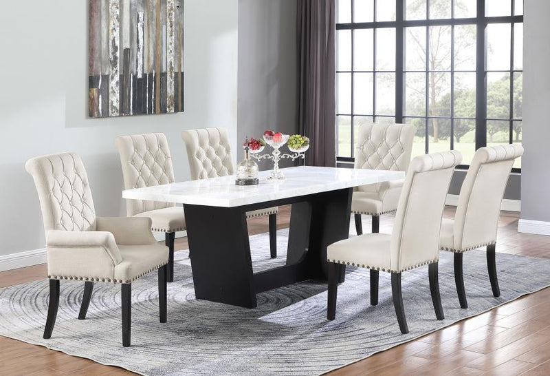 Alana Velvet Upholstered Dining Side Chair Sand (Set of 2)-zoom-