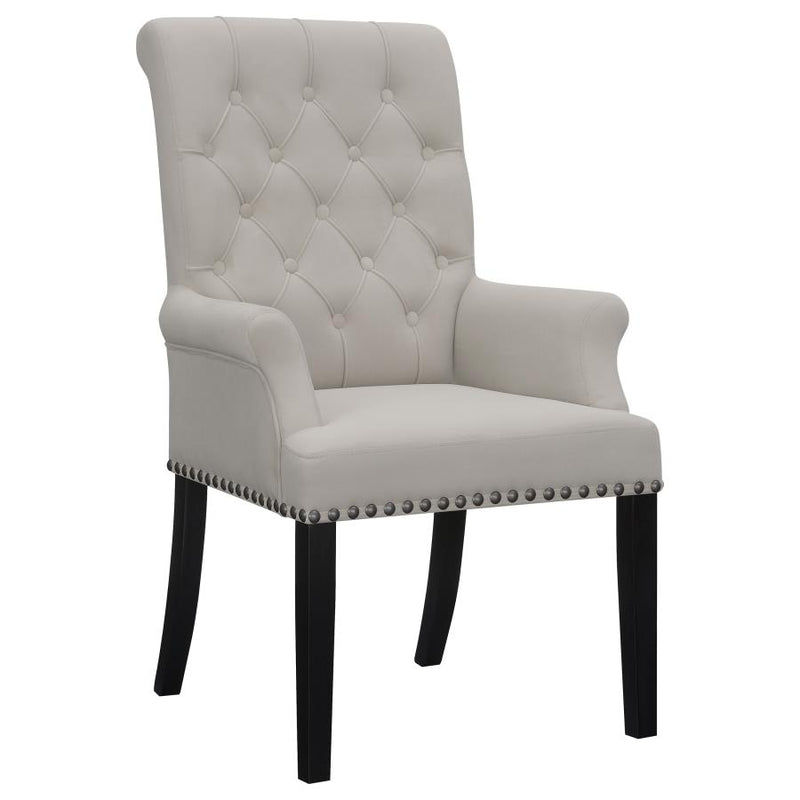 Alana Velvet Upholstered Dining Arm Chair Sand-zoom-