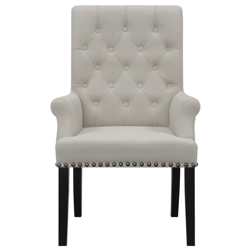 Alana Velvet Upholstered Dining Arm Chair Sand-zoom-