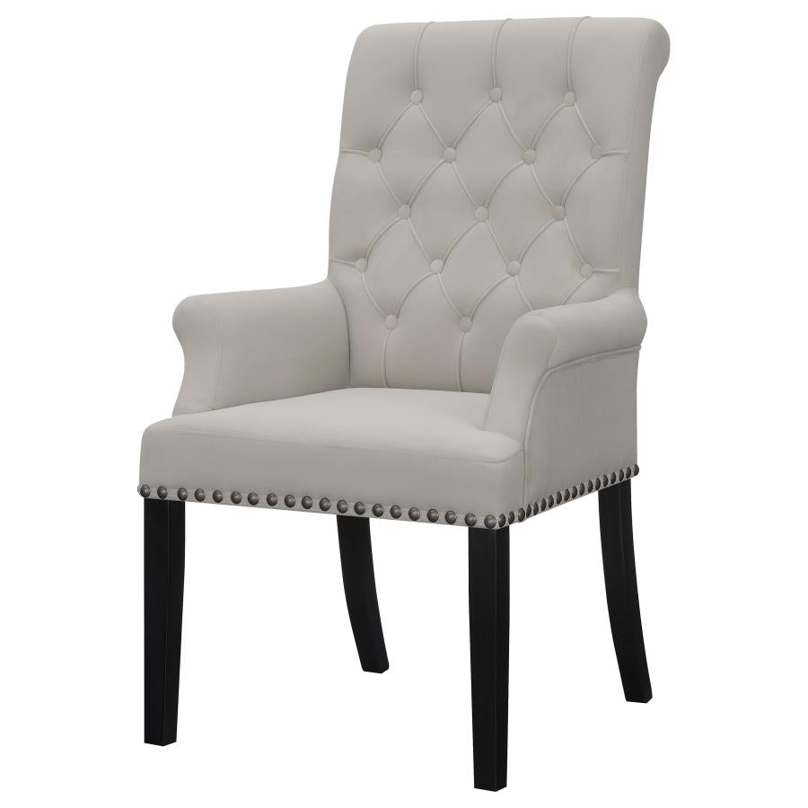 Alana Velvet Upholstered Dining Arm Chair Sand-zoom-4