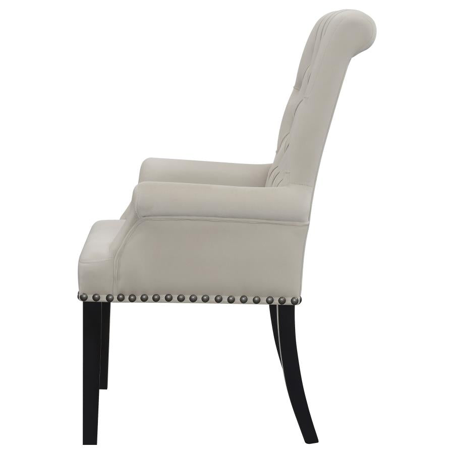 Alana Velvet Upholstered Dining Arm Chair Sand-5
