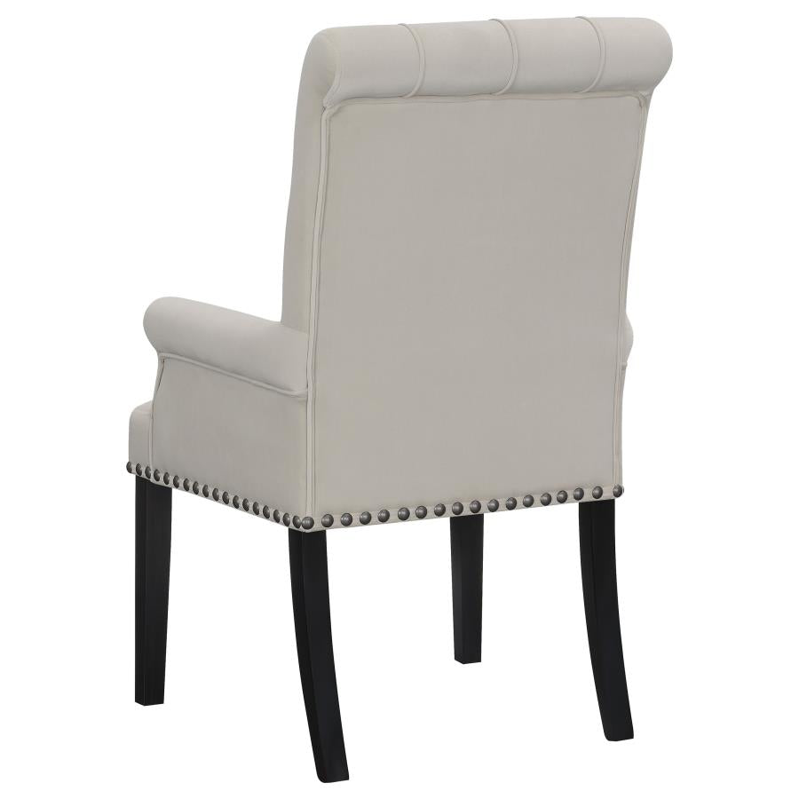 Alana Velvet Upholstered Dining Arm Chair Sand-zoom-6