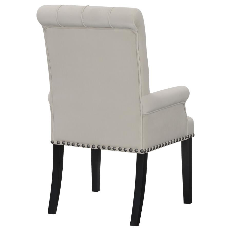 Alana Velvet Upholstered Dining Arm Chair Sand-7