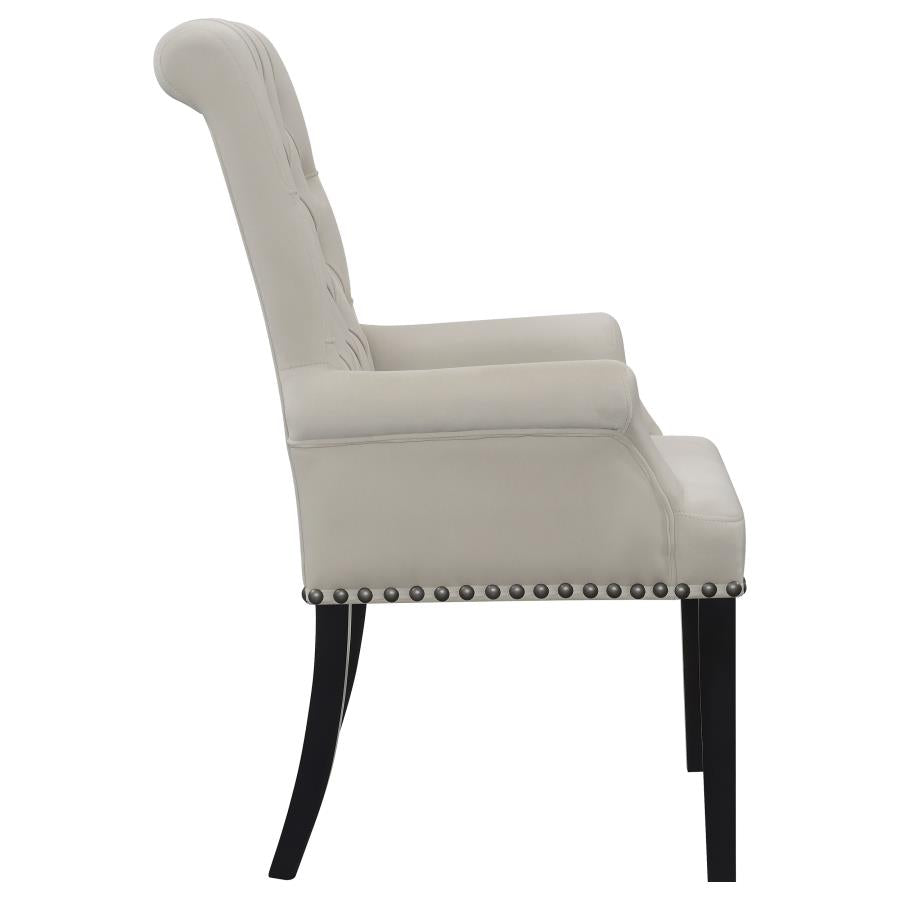 Alana Velvet Upholstered Dining Arm Chair Sand-zoom-8