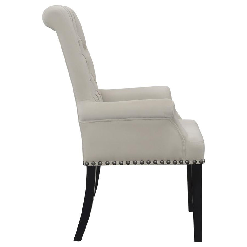 Alana Velvet Upholstered Dining Arm Chair Sand-zoom-