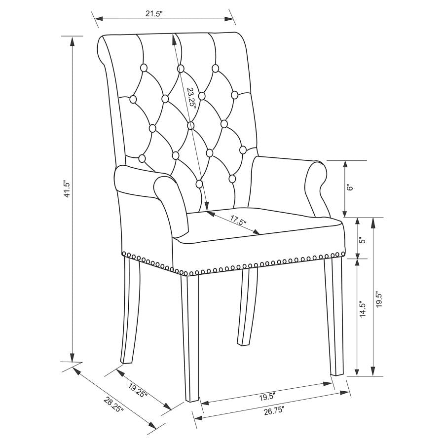 Alana Velvet Upholstered Dining Arm Chair Sand-zoom-12