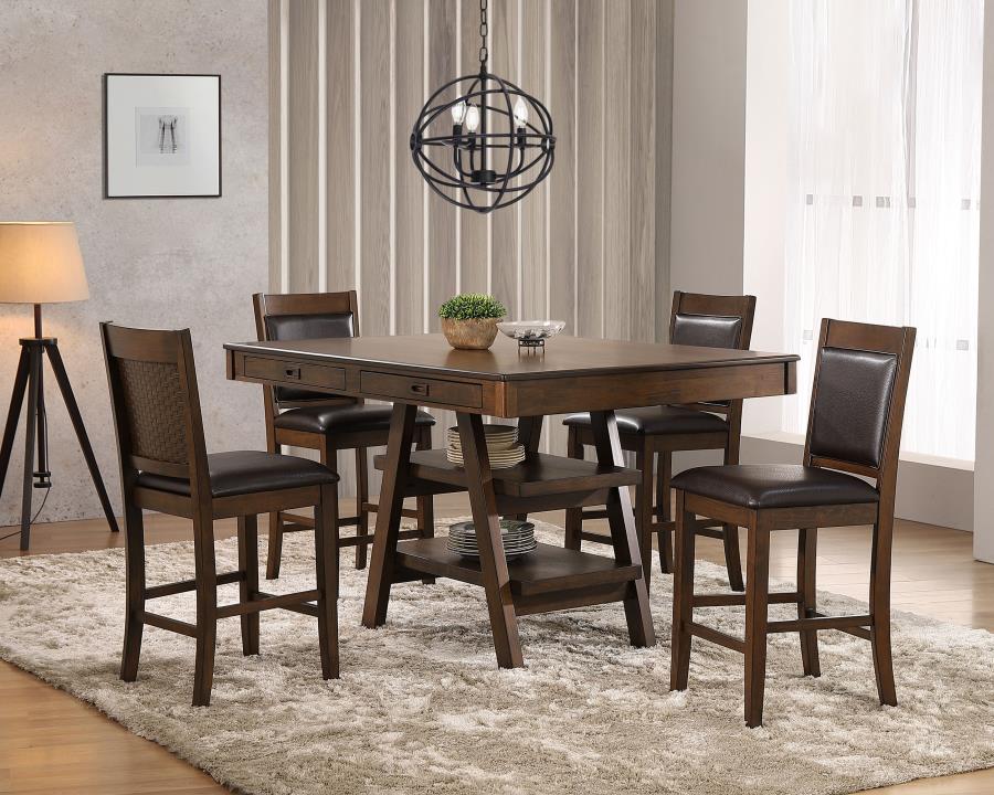 Dewey 5-piece Rectangular Dining Table Set Walnut-1