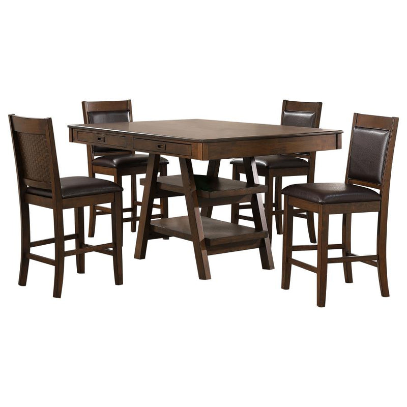 Dewey 5-piece Rectangular Dining Table Set Walnut-zoom-