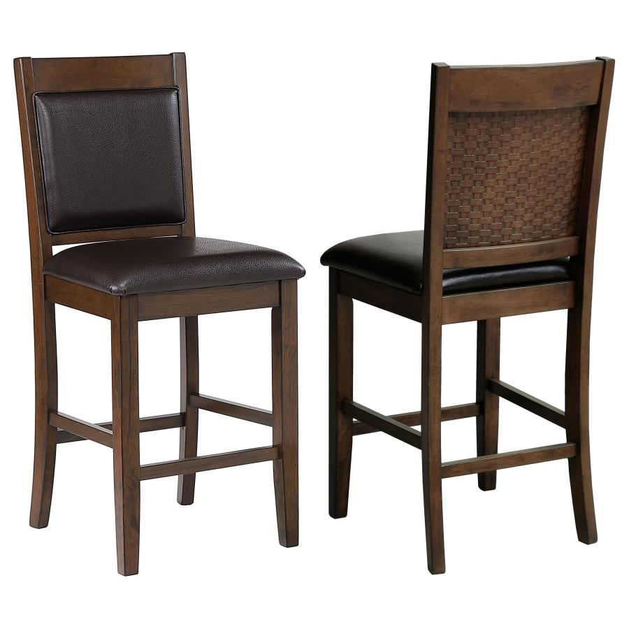 Dewey Upholstered Counter Chair Walnut (Set of 2)-zoom-1