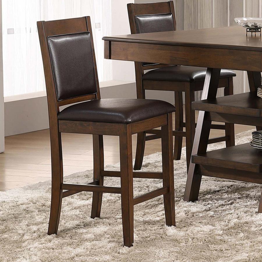 Dewey Upholstered Counter Chair Walnut (Set of 2)-zoom-2