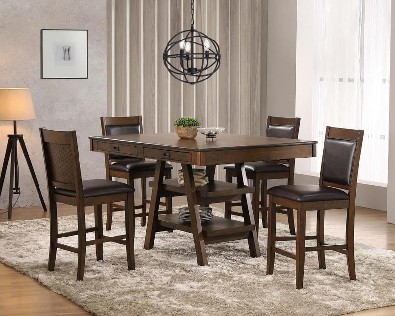 Dewey Upholstered Counter Chair Walnut (Set of 2)-zoom-