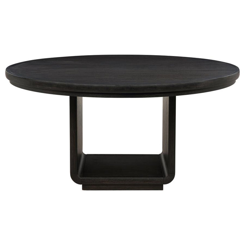 Leandro 5-piece Round Dining Table Set Burnished Black-zoom-
