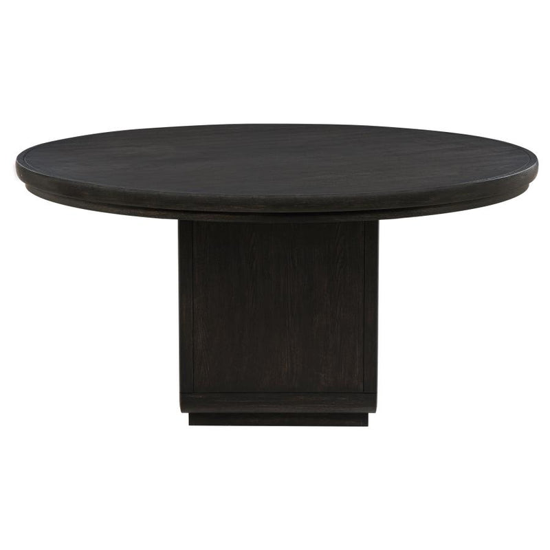 Leandro 5-piece Round Dining Table Set Burnished Black-zoom-