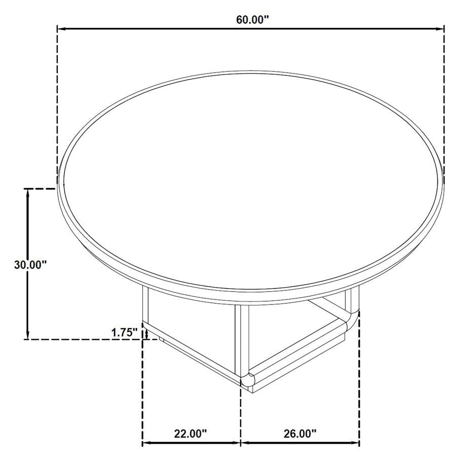 Leandro 5-piece Round Dining Table Set Burnished Black-zoom-14