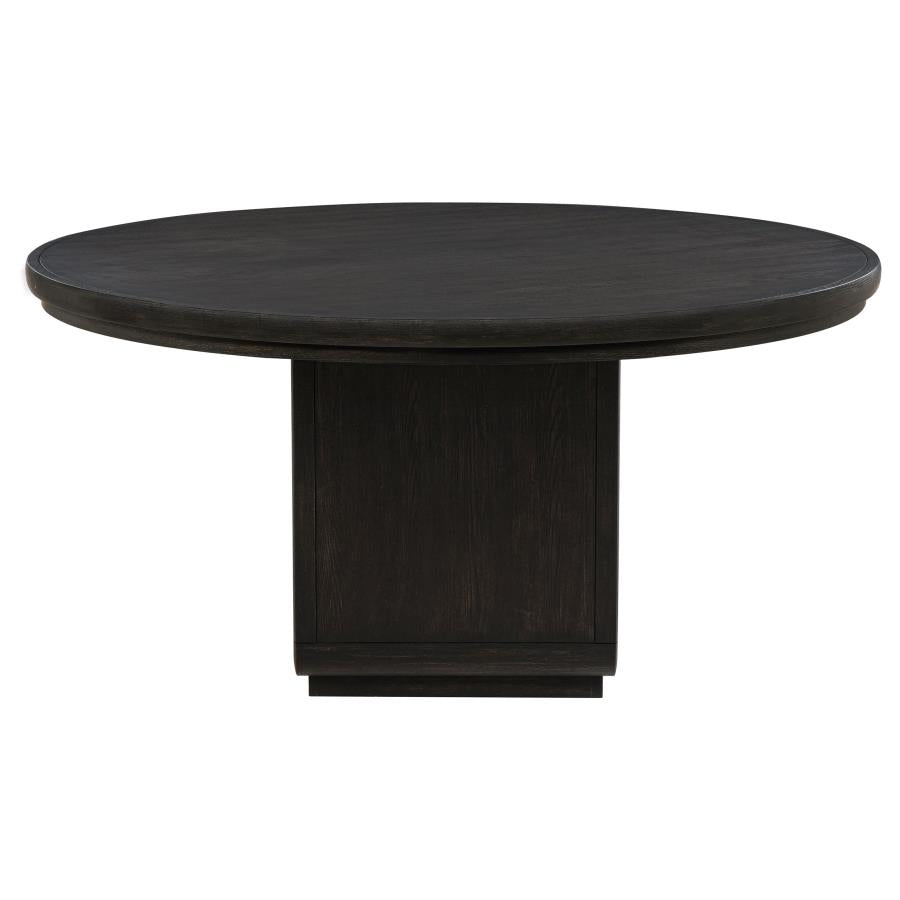 Leandro 7-piece Round Dining Table Set Burnished Black-zoom-5