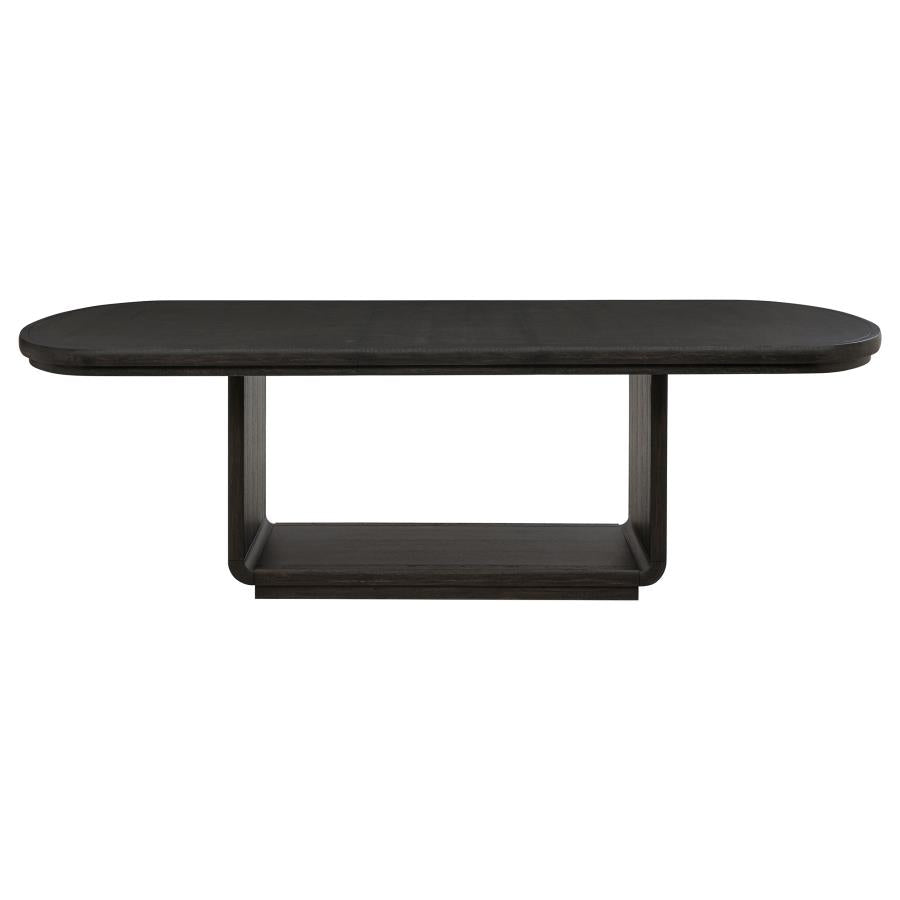 Leandro 7-piece Rectangular Dining Table Set Burnished Black-zoom-4