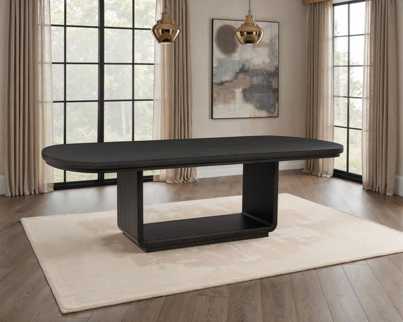 Leandro 78-inch Extension Dining Room Table Burnished Black-zoom-