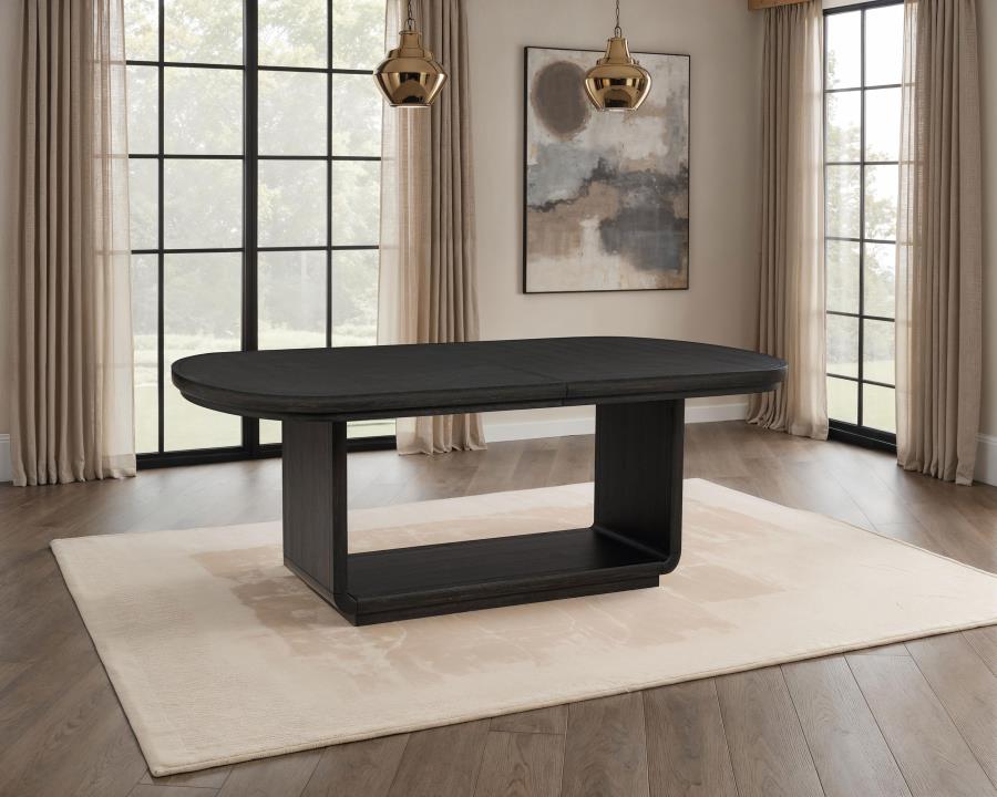 Leandro 78-inch Extension Dining Room Table Burnished Black-3