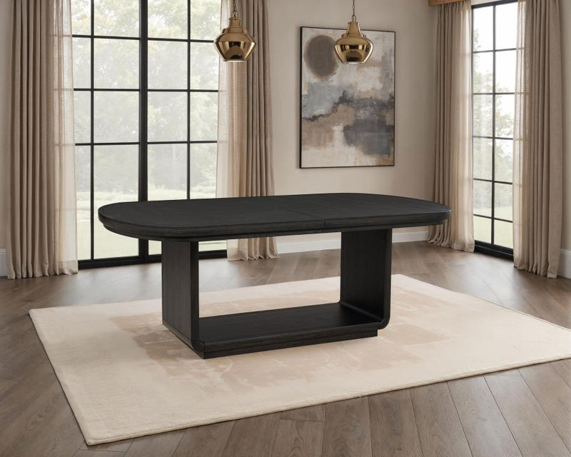 Leandro 78-inch Extension Dining Room Table Burnished Black-zoom-