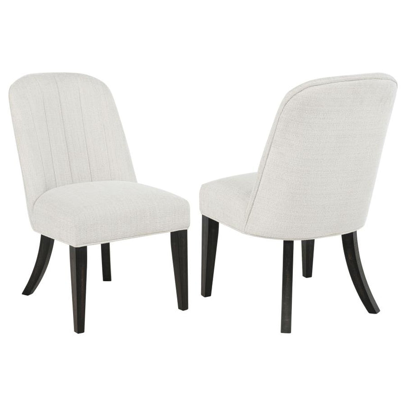 Leandro Upholstered Dining Side Chair Cream (Set of 2)-zoom-