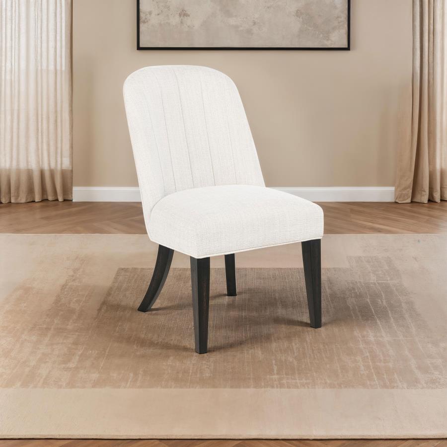 Leandro Upholstered Dining Side Chair Cream (Set of 2)-zoom-2