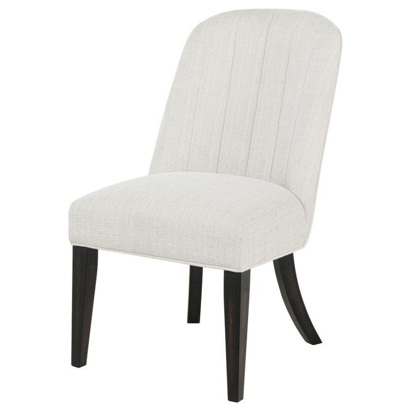 Leandro Upholstered Dining Side Chair Cream (Set of 2)-zoom-