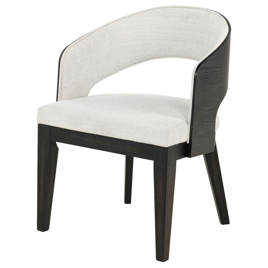 Leandro Upholstered Dining Arm Chair Cream (Set of 2)-5