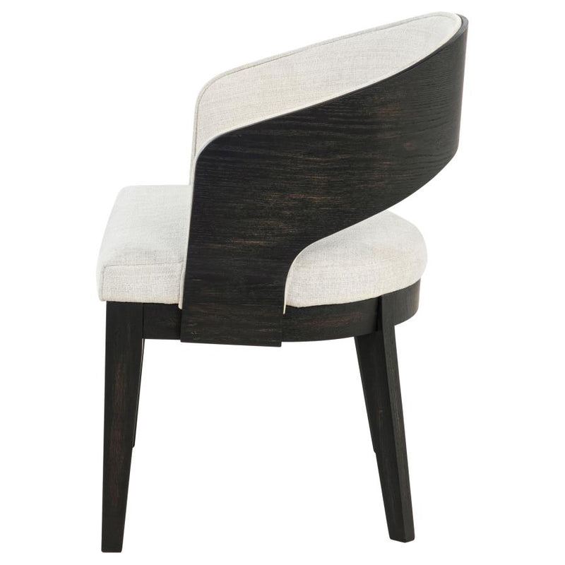 Leandro Upholstered Dining Arm Chair Cream (Set of 2)-zoom-