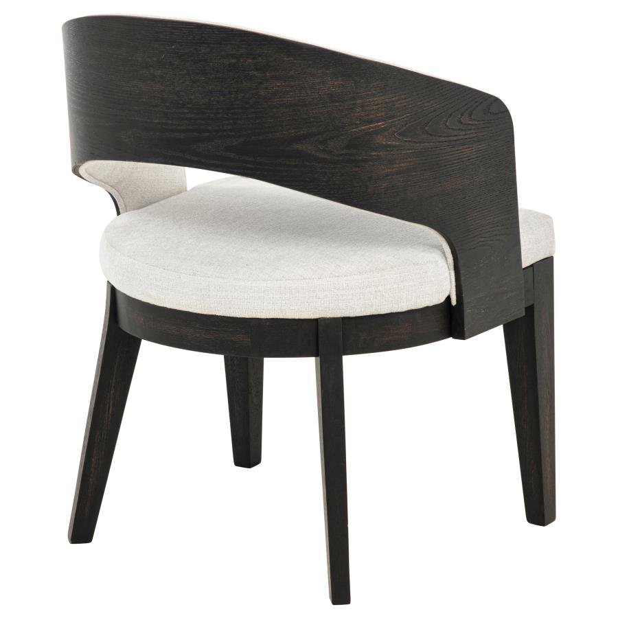 Leandro Upholstered Dining Arm Chair Cream (Set of 2)-zoom-9