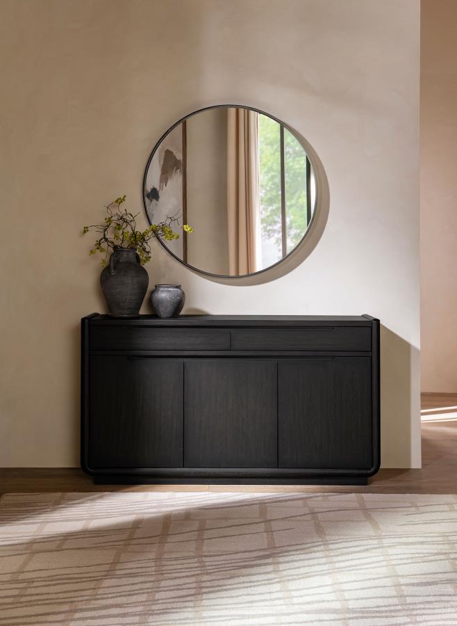 Leandro 2-drawer Dining Sideboard Server Burnished Black-2