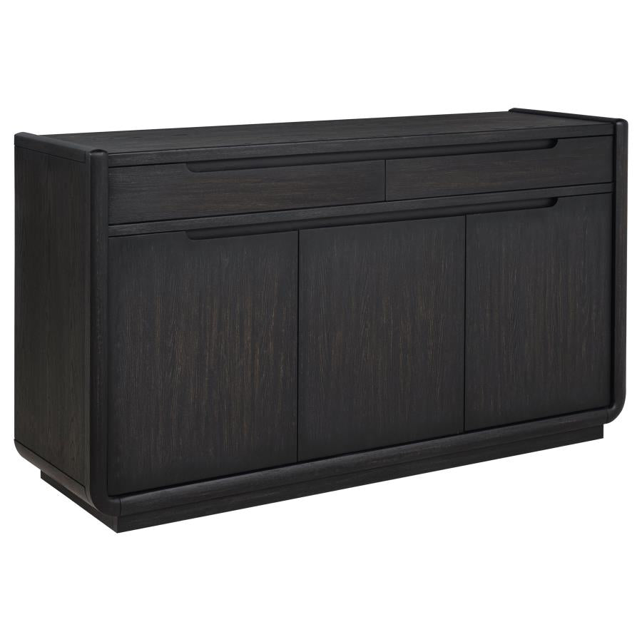 Leandro 2-drawer Dining Sideboard Server Burnished Black-zoom-1