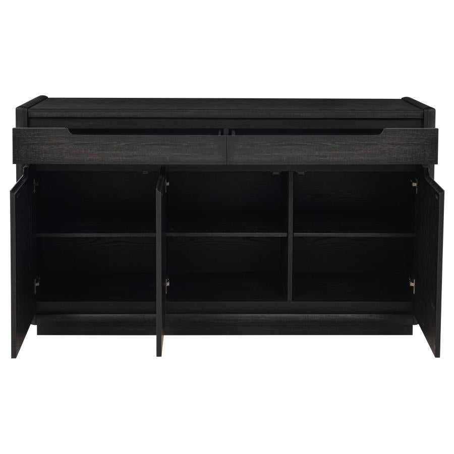 Leandro 2-drawer Dining Sideboard Server Burnished Black-zoom-4