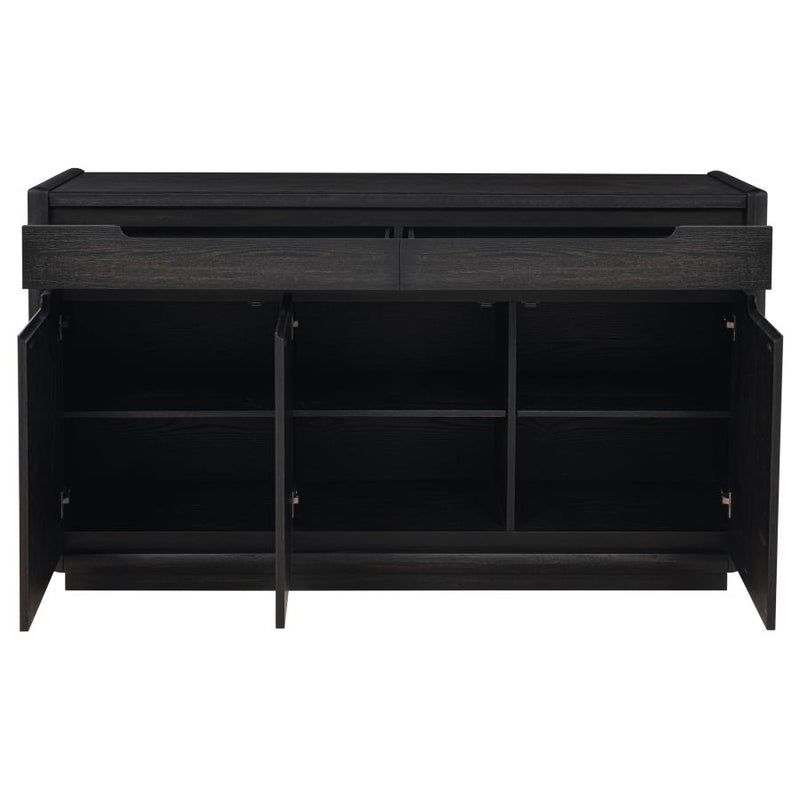 Leandro 2-drawer Dining Sideboard Server Burnished Black-zoom-