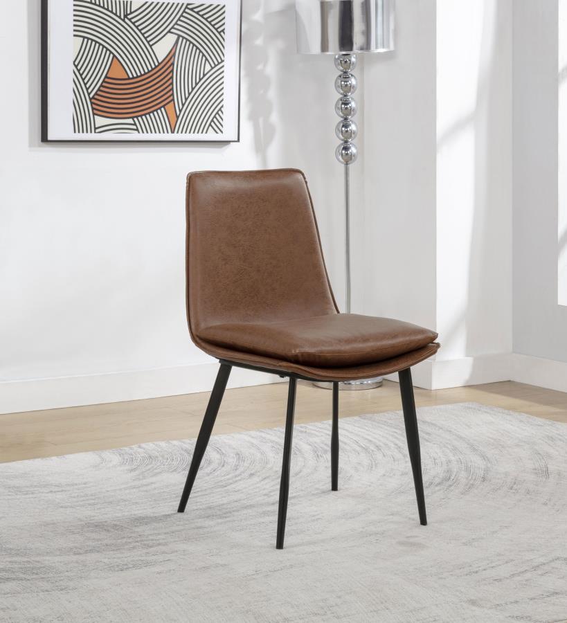 Ortega Upholstered Dining Side Chair Coffee (Set of 2)