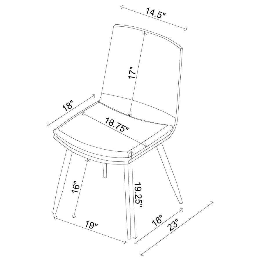 Ortega Upholstered Dining Side Chair Coffee (Set of 2)-12