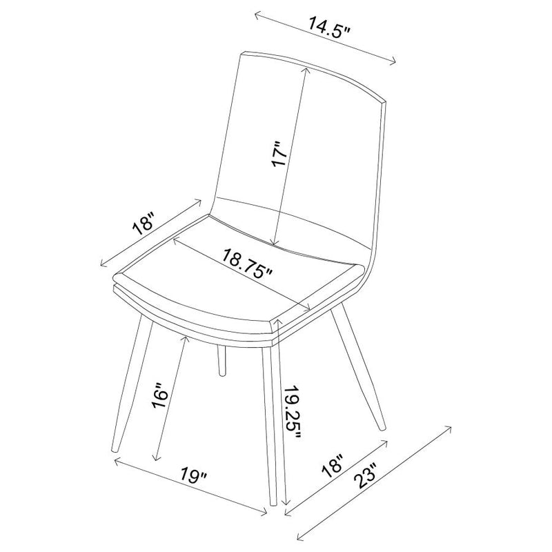 Ortega Upholstered Dining Side Chair Coffee (Set of 2)-zoom-