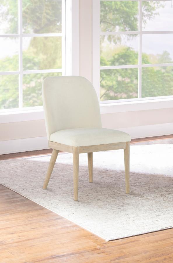 Solano Upholstered Dining Side Chair Beige (Set of 2)-2