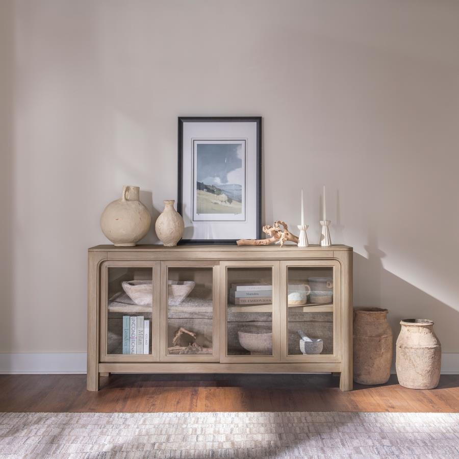 Solano Sliding Door Dining Sideboard Server Weathered Mango-zoom-2