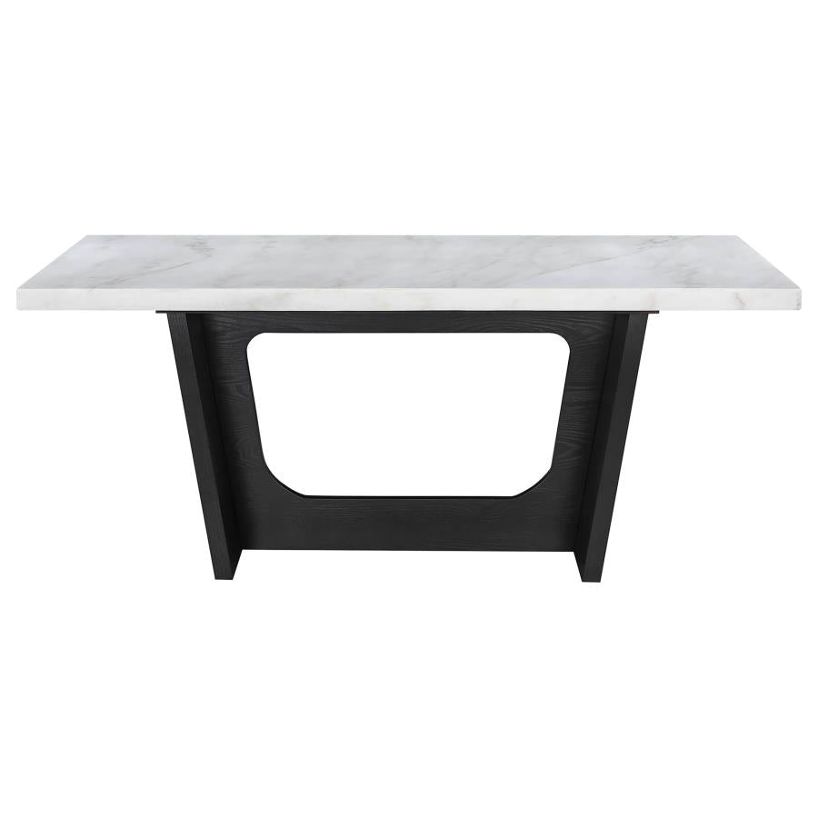 Sherry 5-piece Rectangular Marble Top Dining Table Set Grey-zoom-4