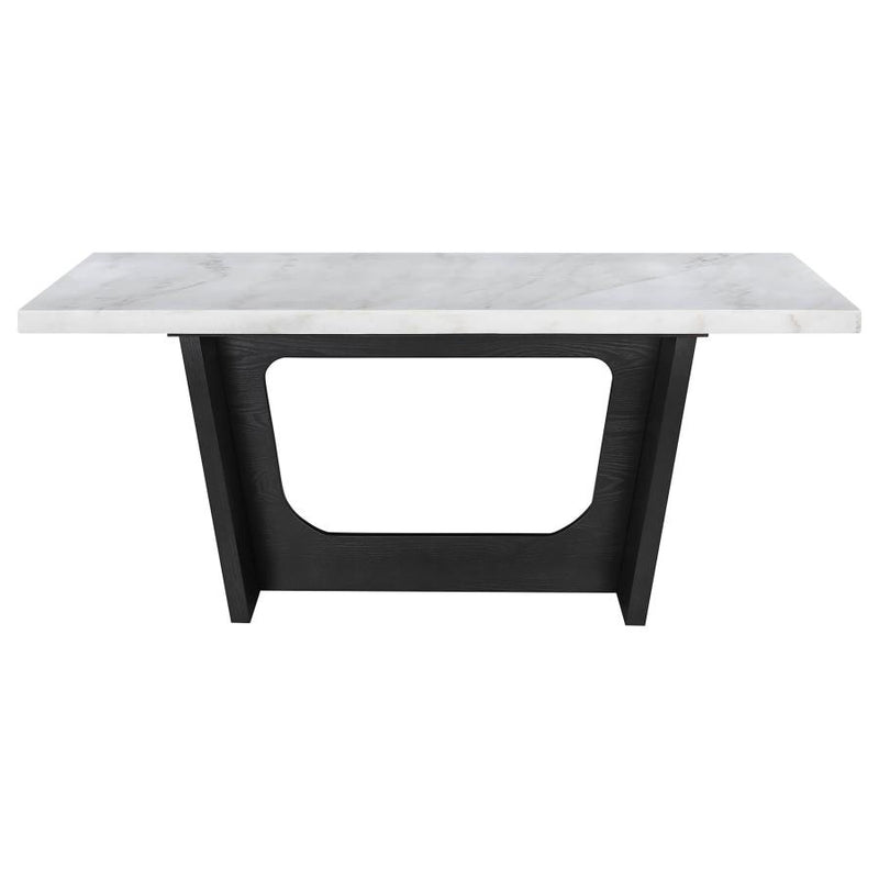 Sherry 5-piece Rectangular Marble Top Dining Table Set Grey-zoom-