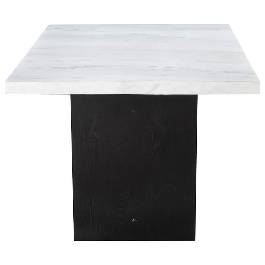 Sherry 5-piece Rectangular Marble Top Dining Table Set Grey-zoom-5