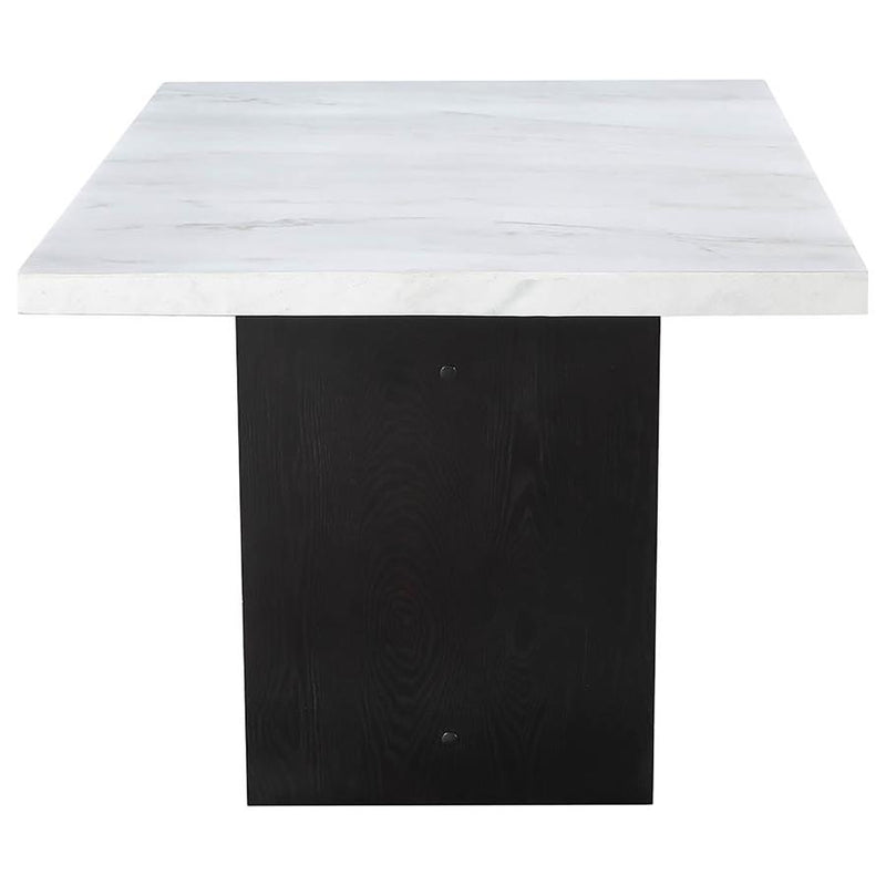 Sherry 5-piece Rectangular Marble Top Dining Table Set Grey-zoom-