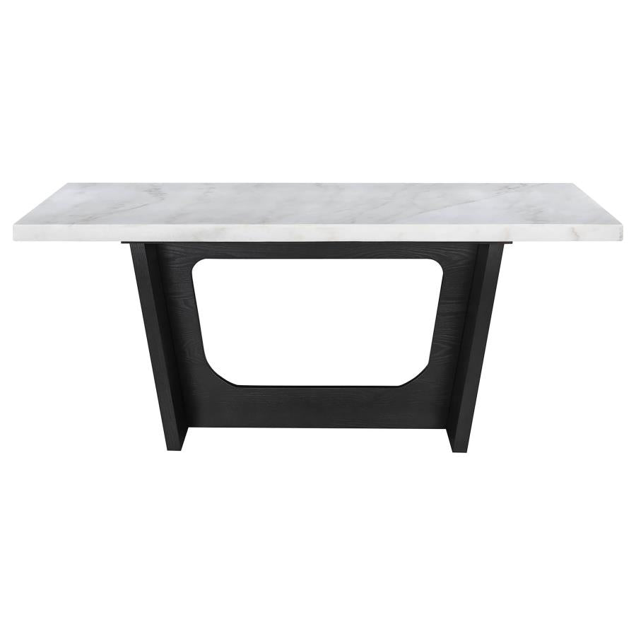 Sherry 7-piece Rectangular Marble Top Dining Table Set Grey-zoom-4