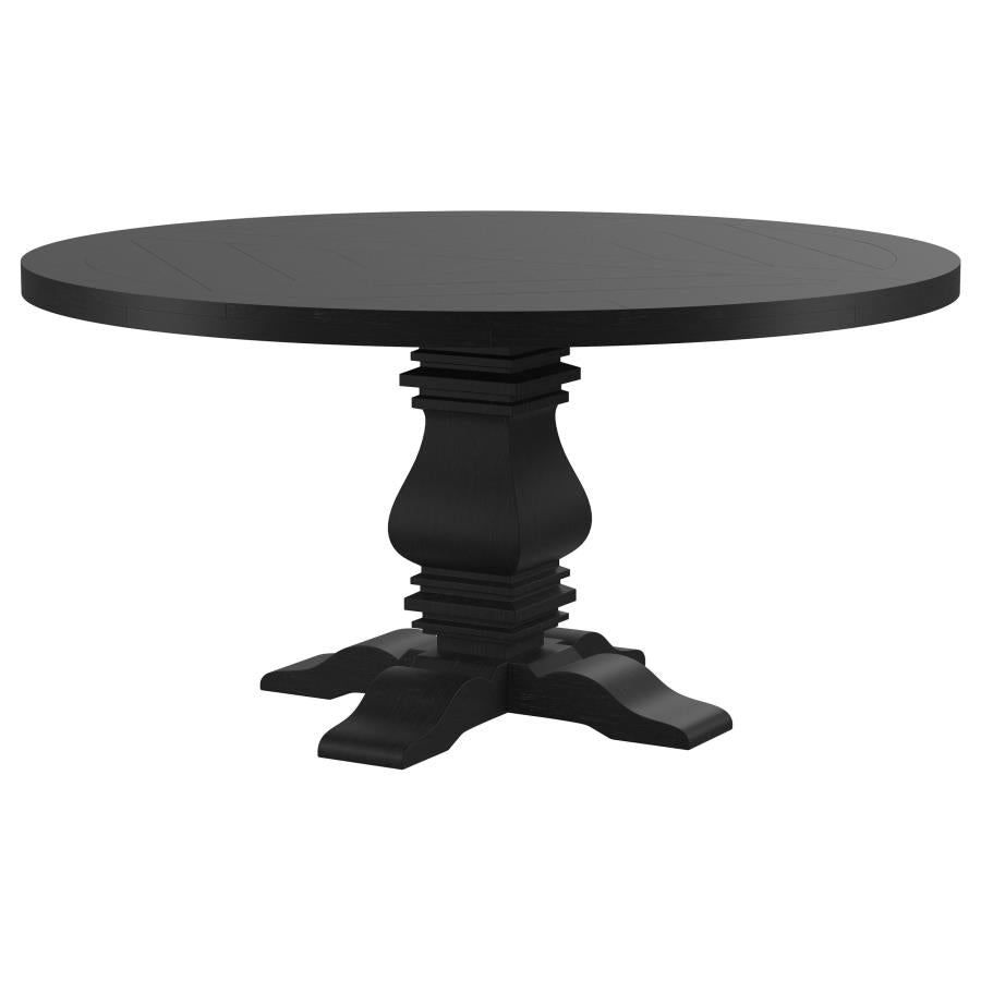 Florence Round 60-inch Pedestal Base Dining Table Black-zoom-4