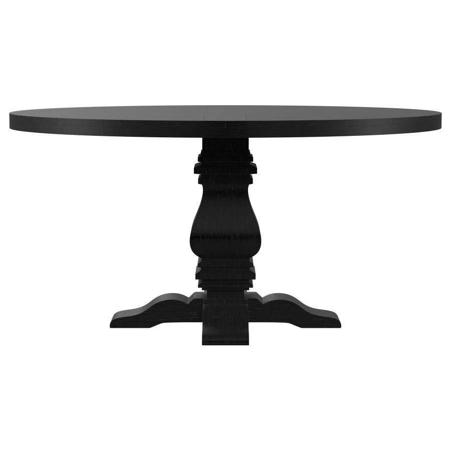 Florence Round 60-inch Pedestal Base Dining Table Black-zoom-5